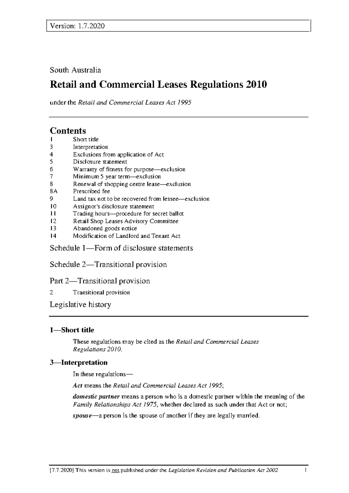 Retail and Commercial Leases Regulations 2010: Overview and Key ...