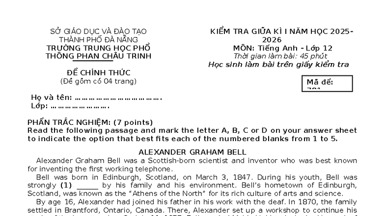 E12 - Midterm Test 1: English 12 - Code 781 - Studocu