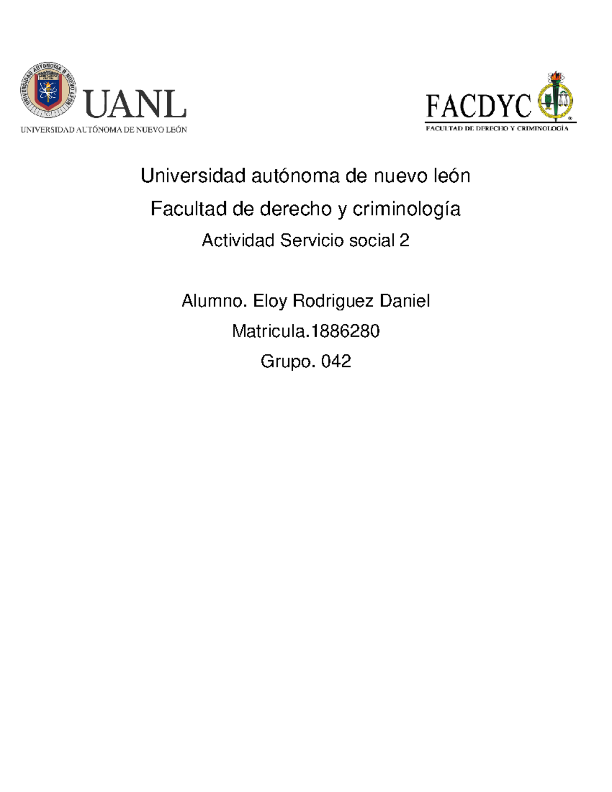 Actividad 2 servicio social - Universidad autónoma de nuevo león ...