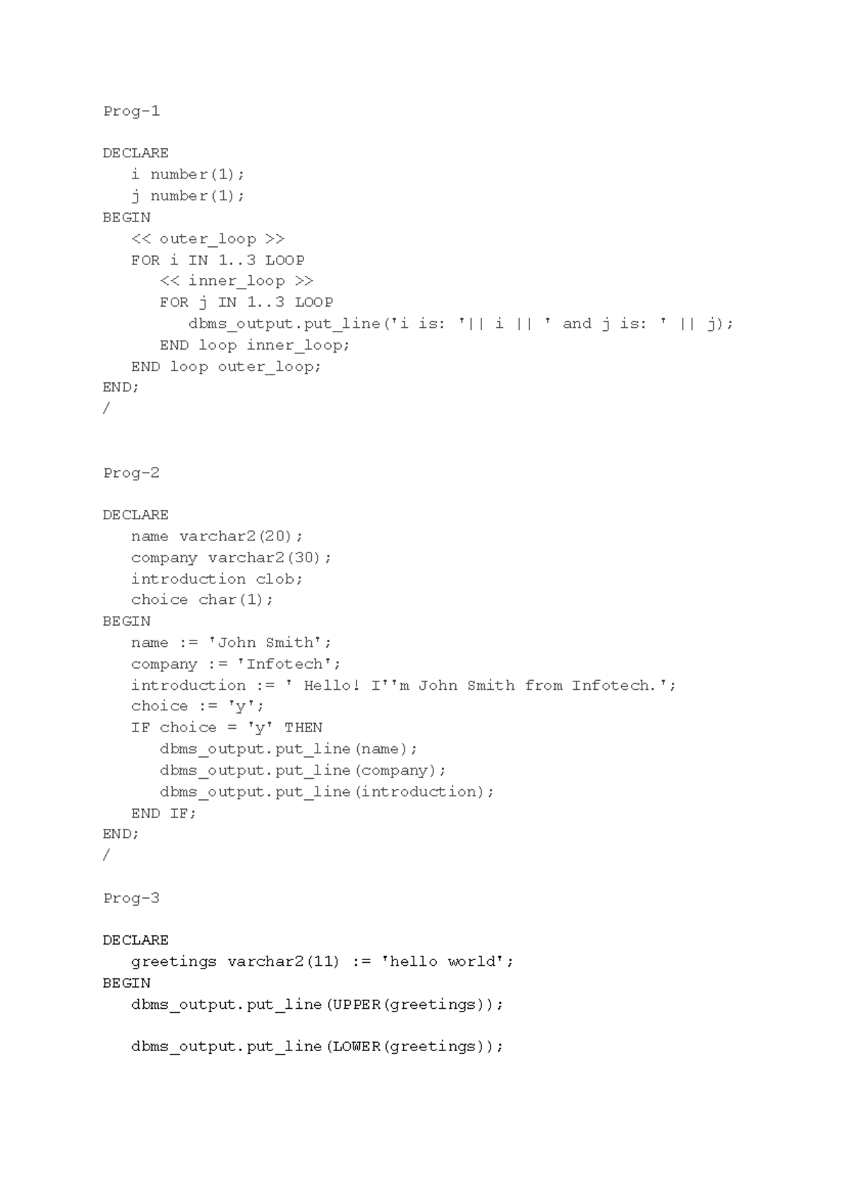 PL/SQL Notes: Loops, Procedures, and Functions Overview - Studocu