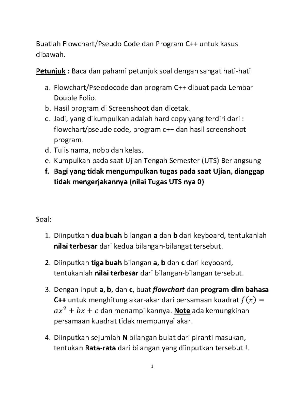 Tugas Struktur Data: Flowchart dan Program C++ Sebelum UTS - Studocu