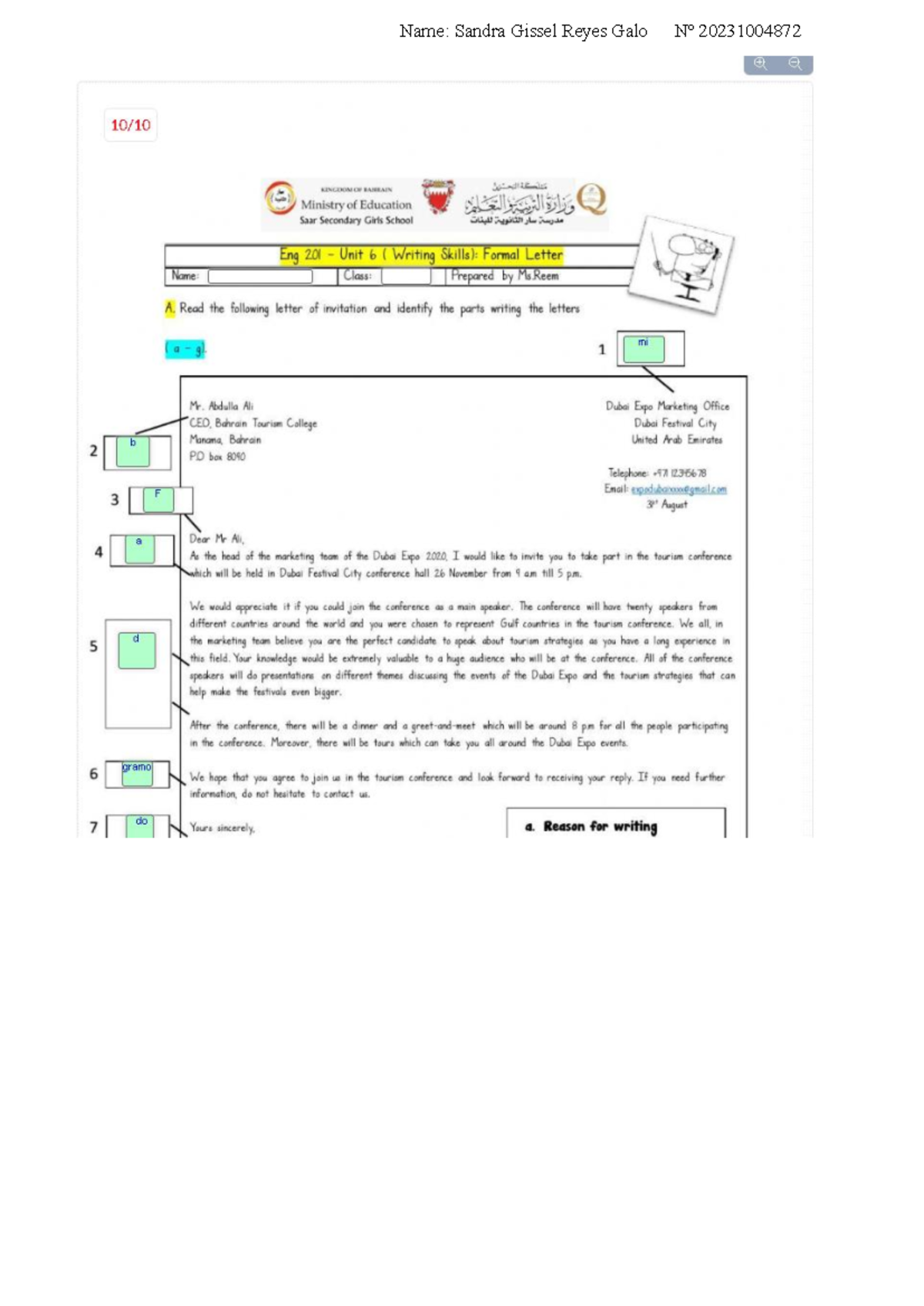 ENG 3020 Unit 6: Writing Skills - Formal Letter Analysis - Studocu