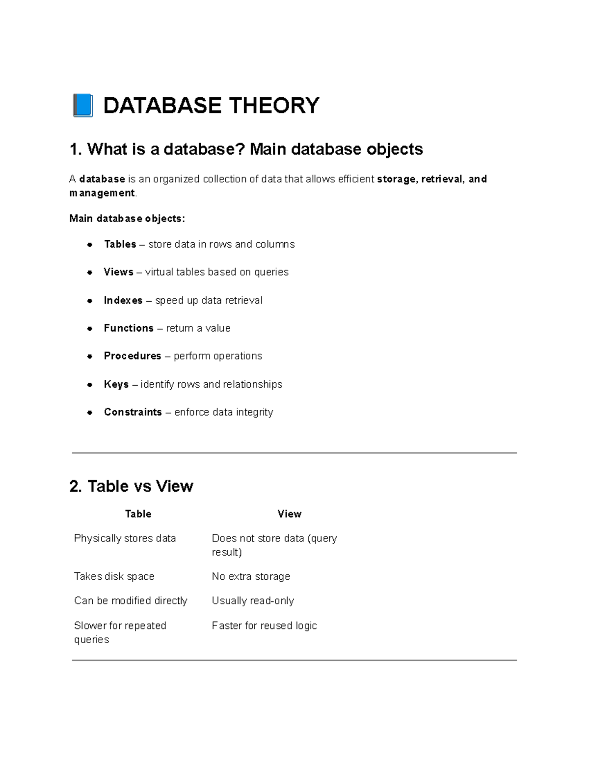 📘 Database Theory - Lecture Notes for DBMS (DATABASE THEORY) - Studocu