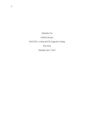 MCCG212 - Advanced ICD Coding: Reimbursement Methodology Report - Studocu