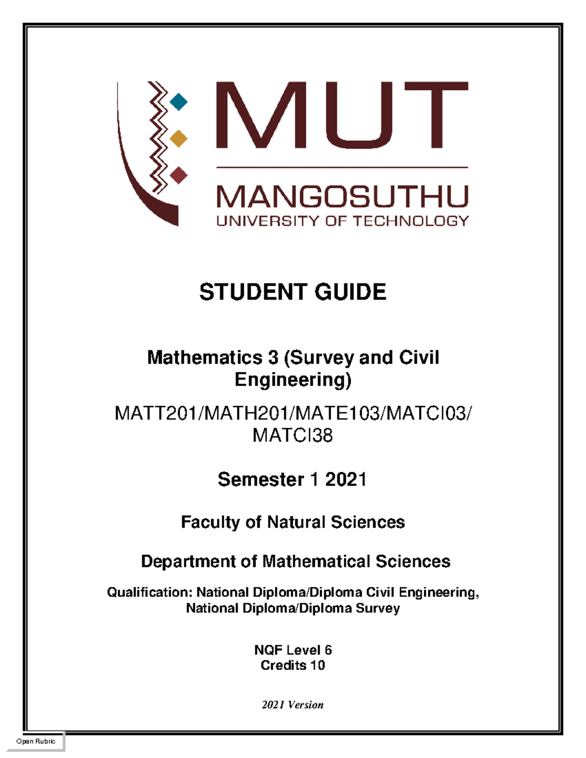 Maths 3 Civil Study Guide and Notes 2021 Semester 1 - 2021 Version ...