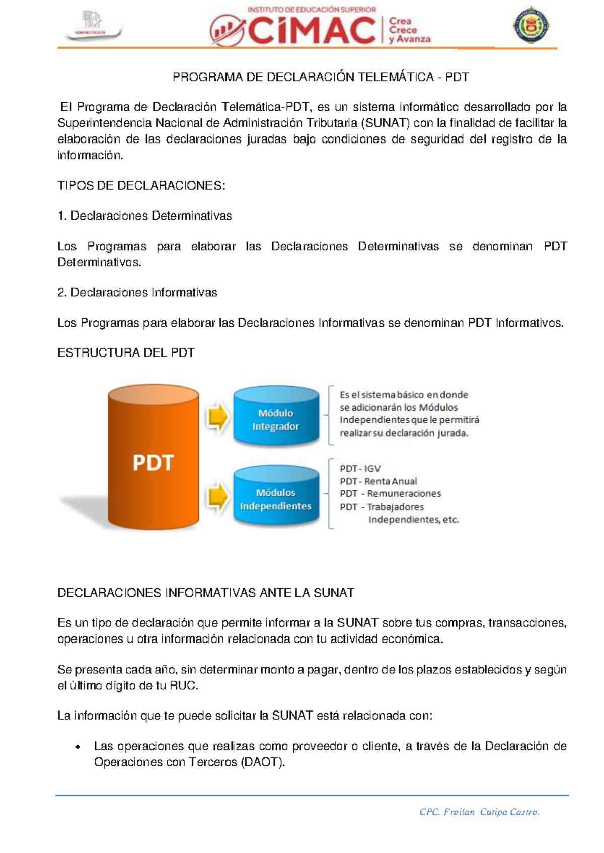 PDT: Programa de Declaración Telemática y Tipos de Declaraciones SUNAT ...