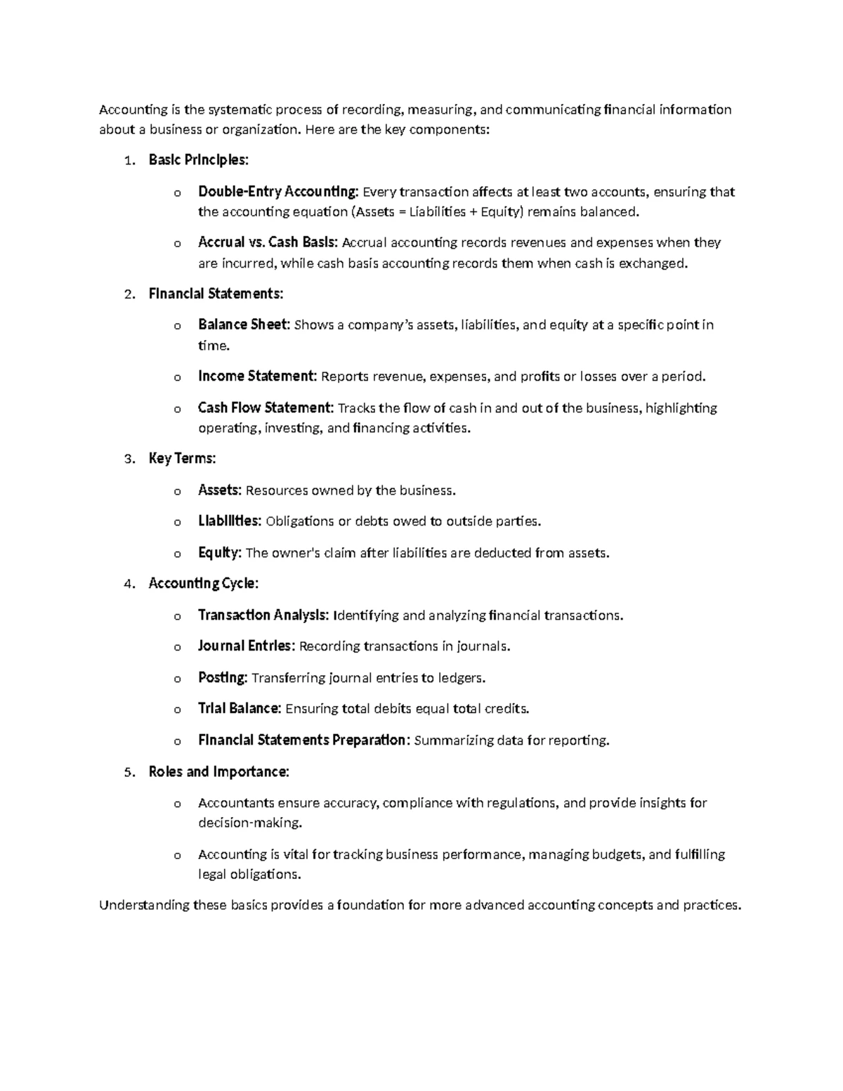 1AA3 - Accounting Midterm Review: Key Concepts and Principles - Studocu