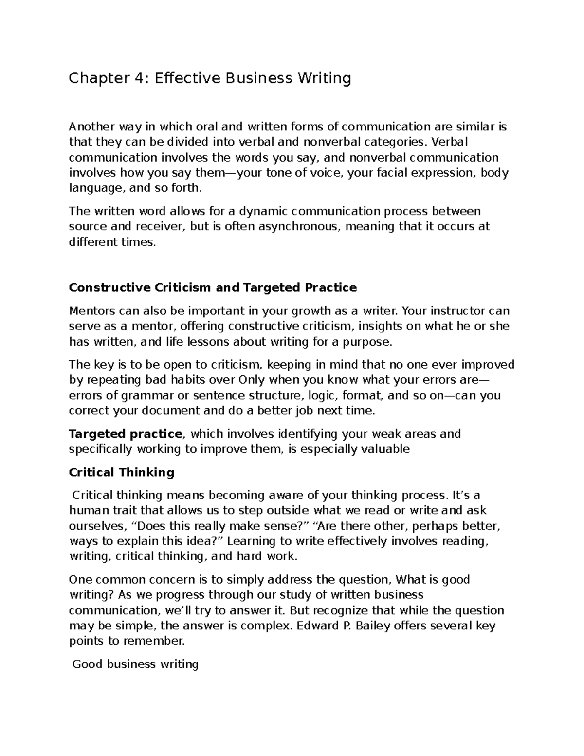Chapter 4: Effective Business Writing - UNIT 5 Notes - Studocu