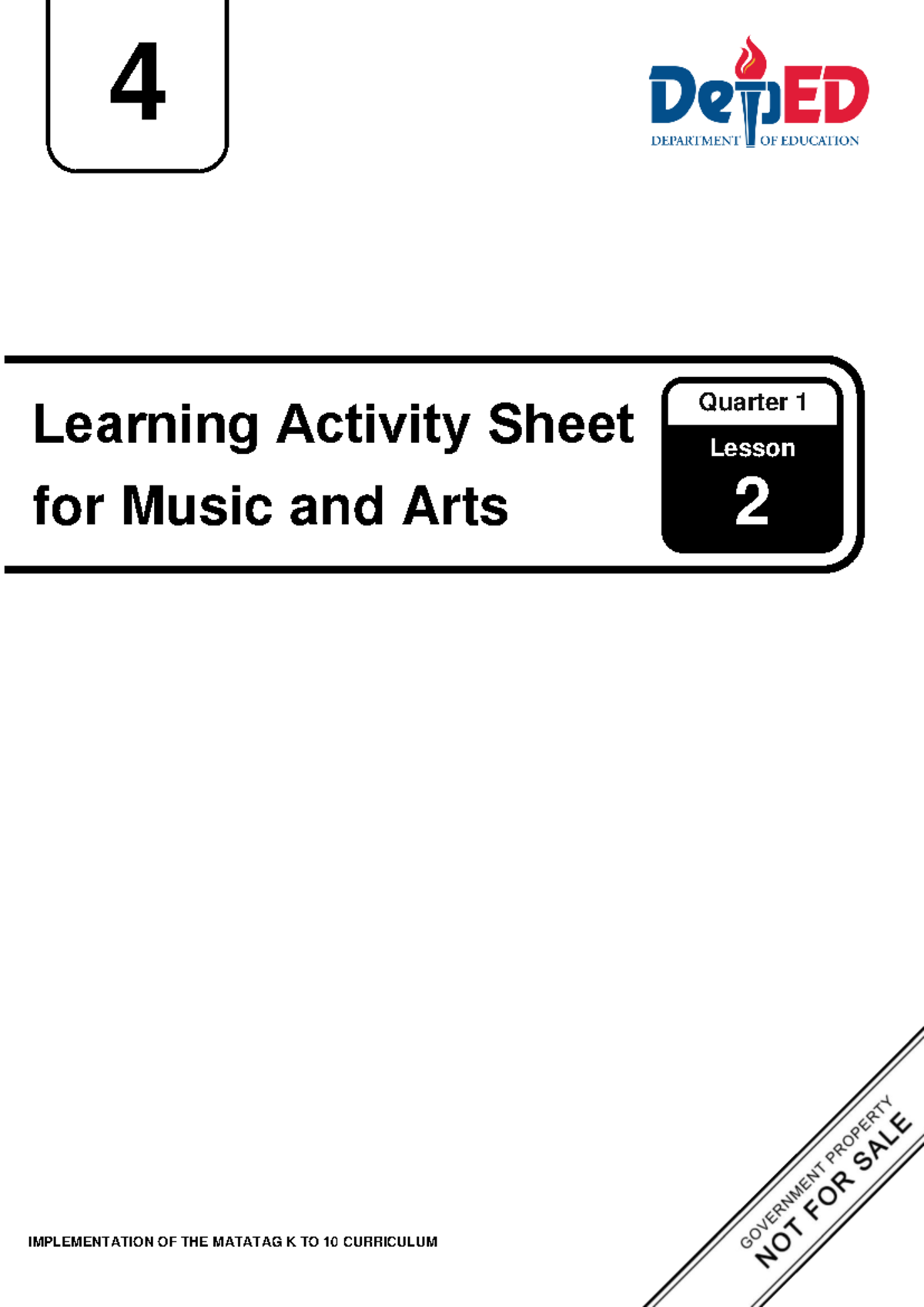 Q1 WS Music and Arts 4 Lesson 2: Cultural Identity Concepts - Studocu