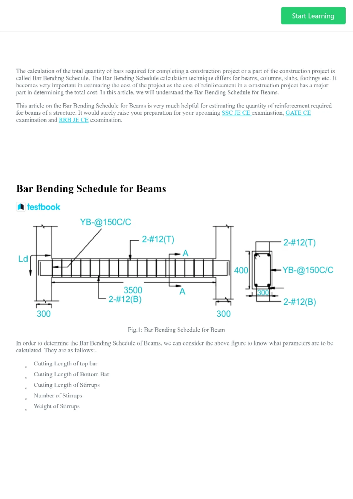Bar Bending Schedule for Beams: Comprehensive Study & Techniques (SSC ...