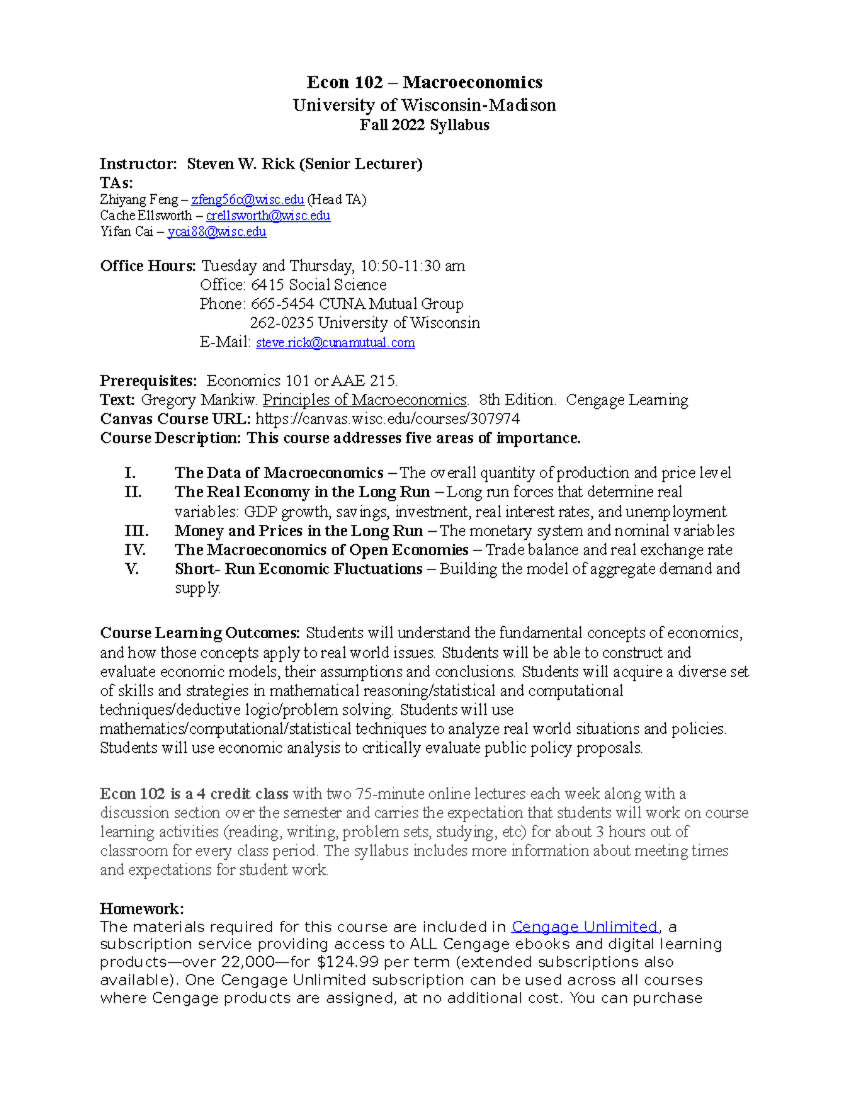 Syllabus Econ102 2022 Fall - Econ 102 – Macroeconomics University of ...