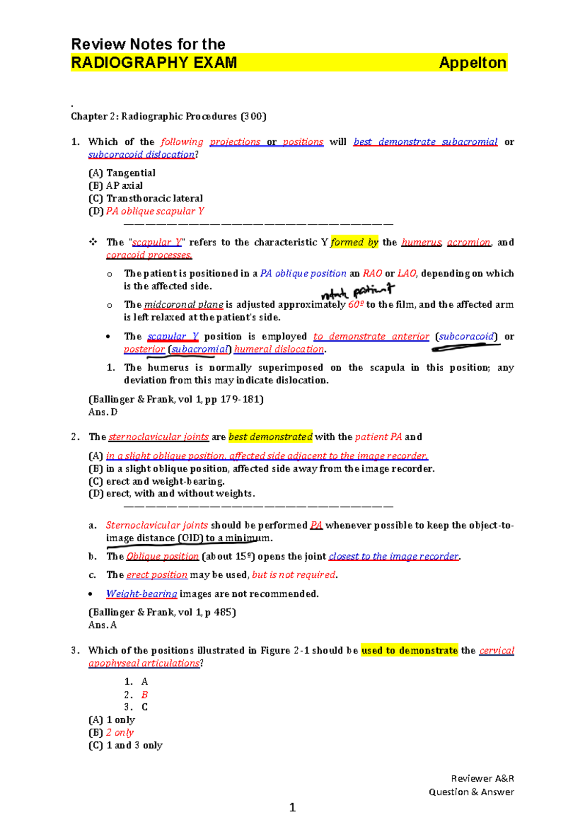 Review Notes for RADIOGRAPHY EXAM (300) - Chapter 2: Radiographic ...