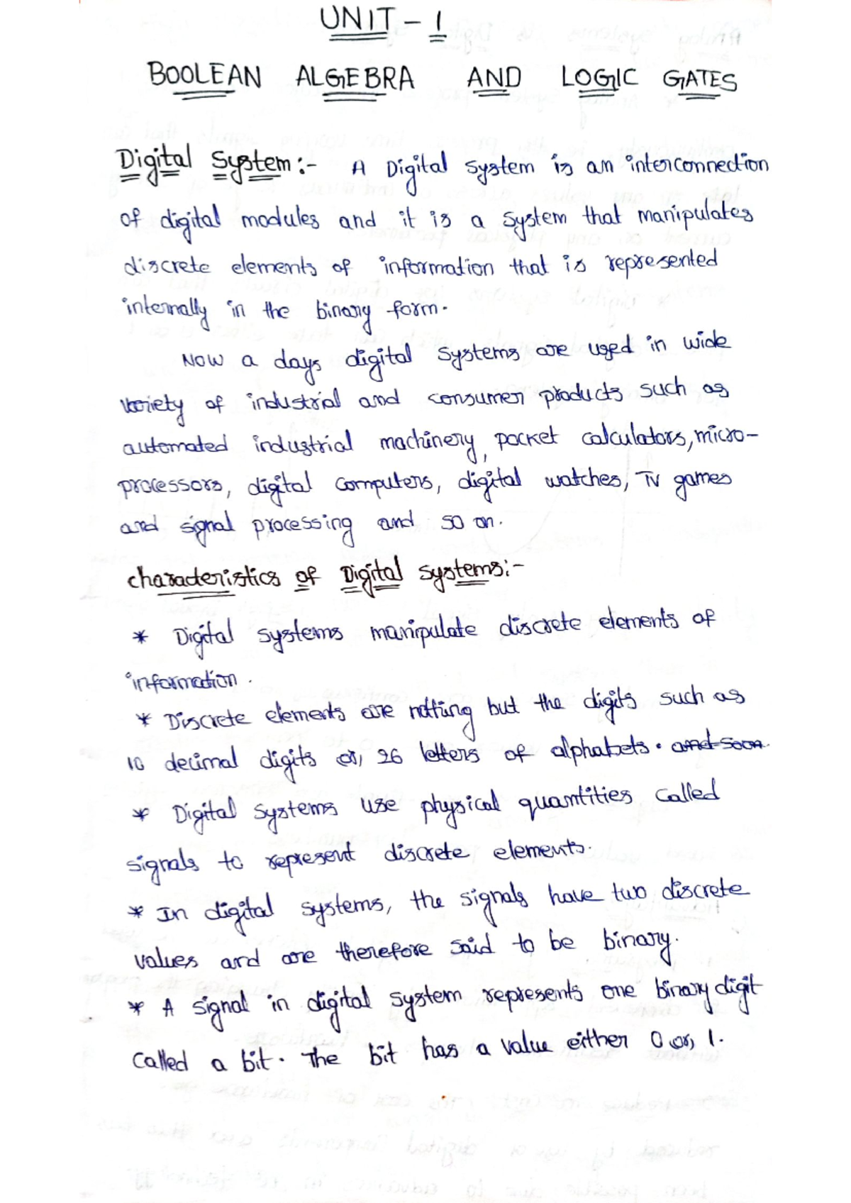 Digital Electronics Unit I: Boolean Algebra & Logic Gates Notes - Studocu