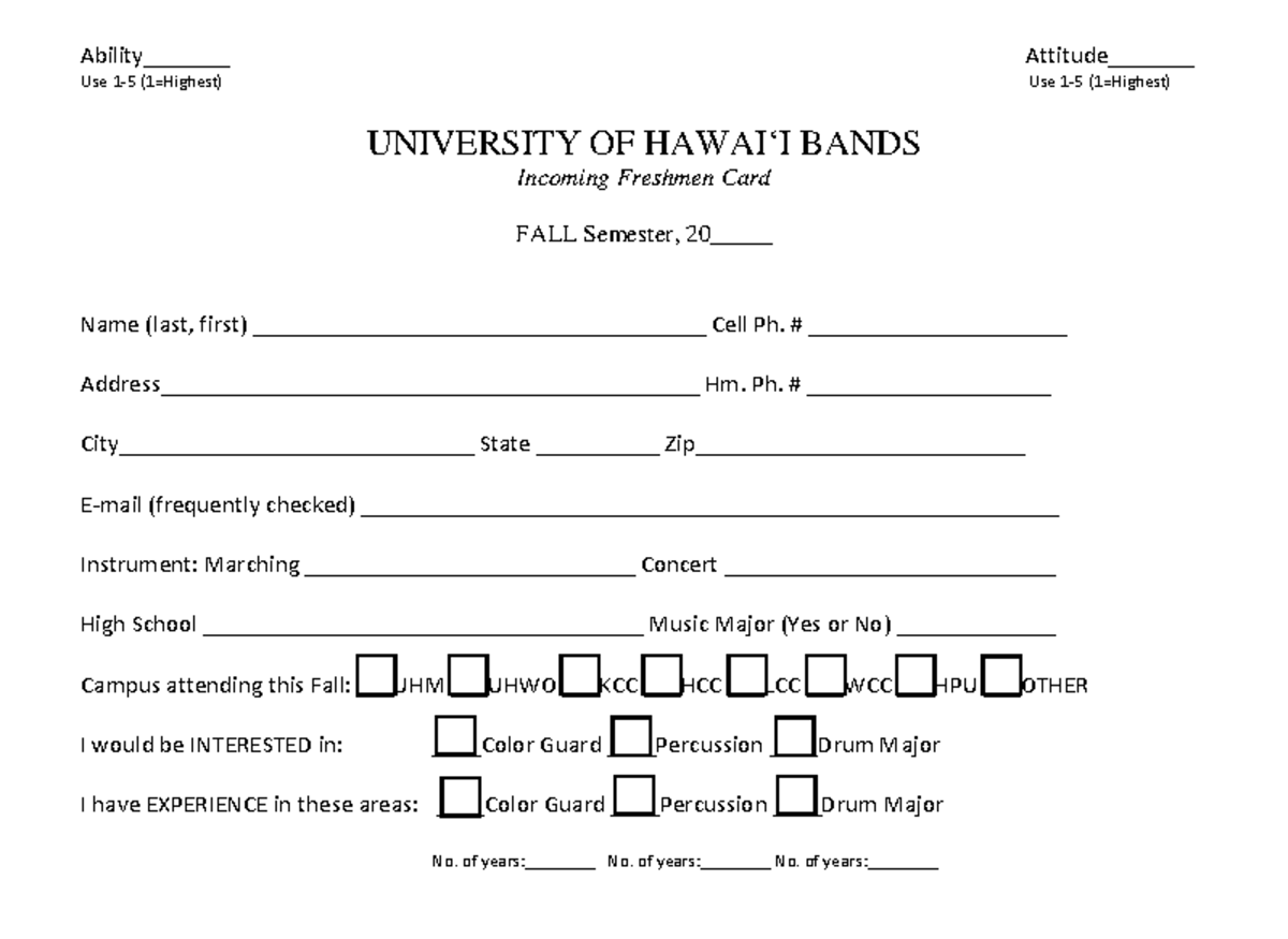 Incoming Freshman Card fillable (3) - Ability_______ Attitude ...