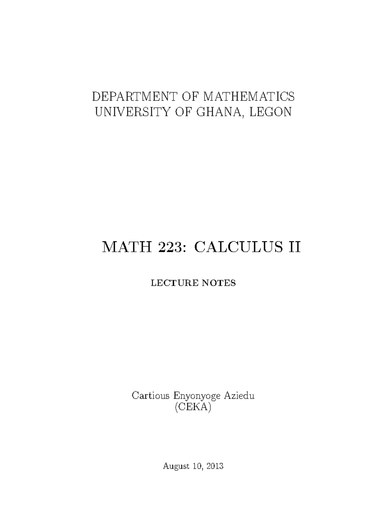 Math 223 Lecture Notes: Laws of Integration in Calculus 2 - Studocu
