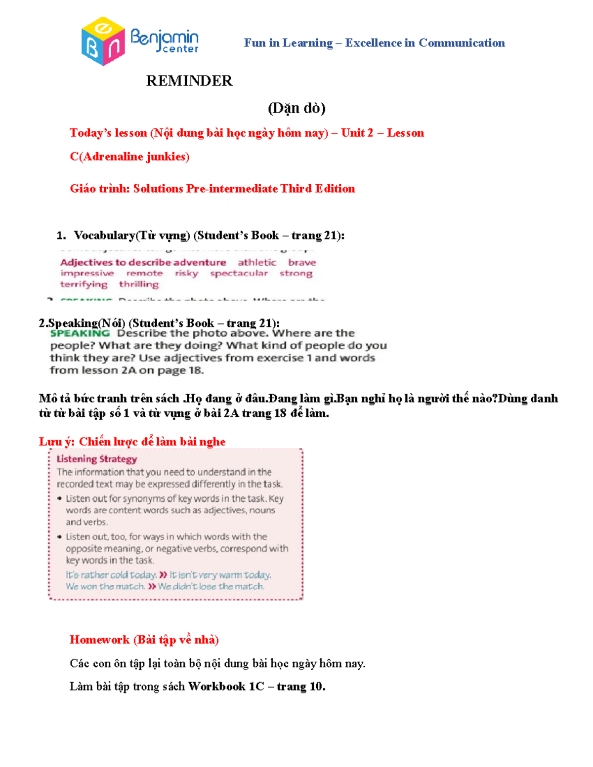 Kindy 101-U1-Lesson 3+4 - Fun in Learning – Excellence in Communication ...