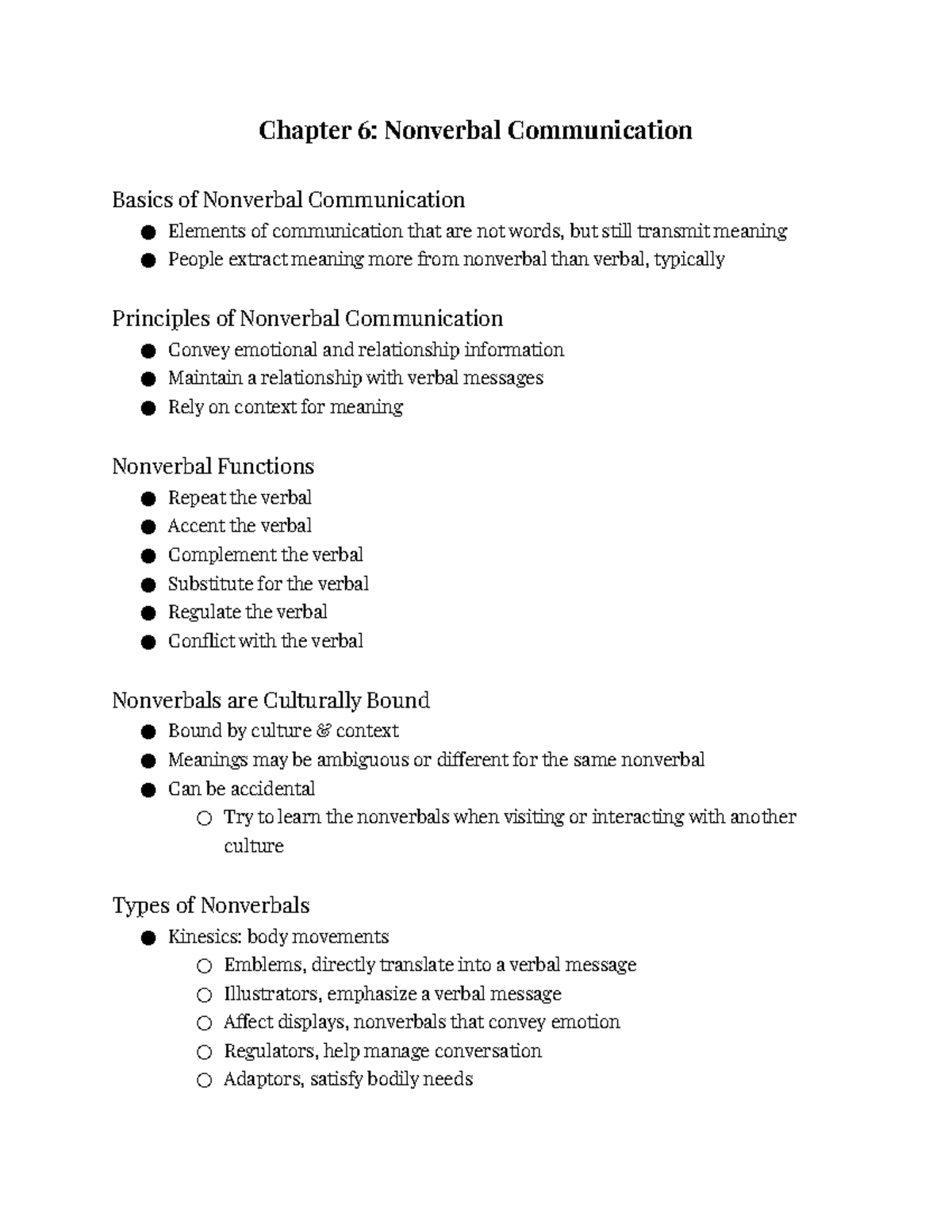 Ch6 Nonverbal Comm - Leland Fecher - Chapter 6: Nonverbal Communication ...
