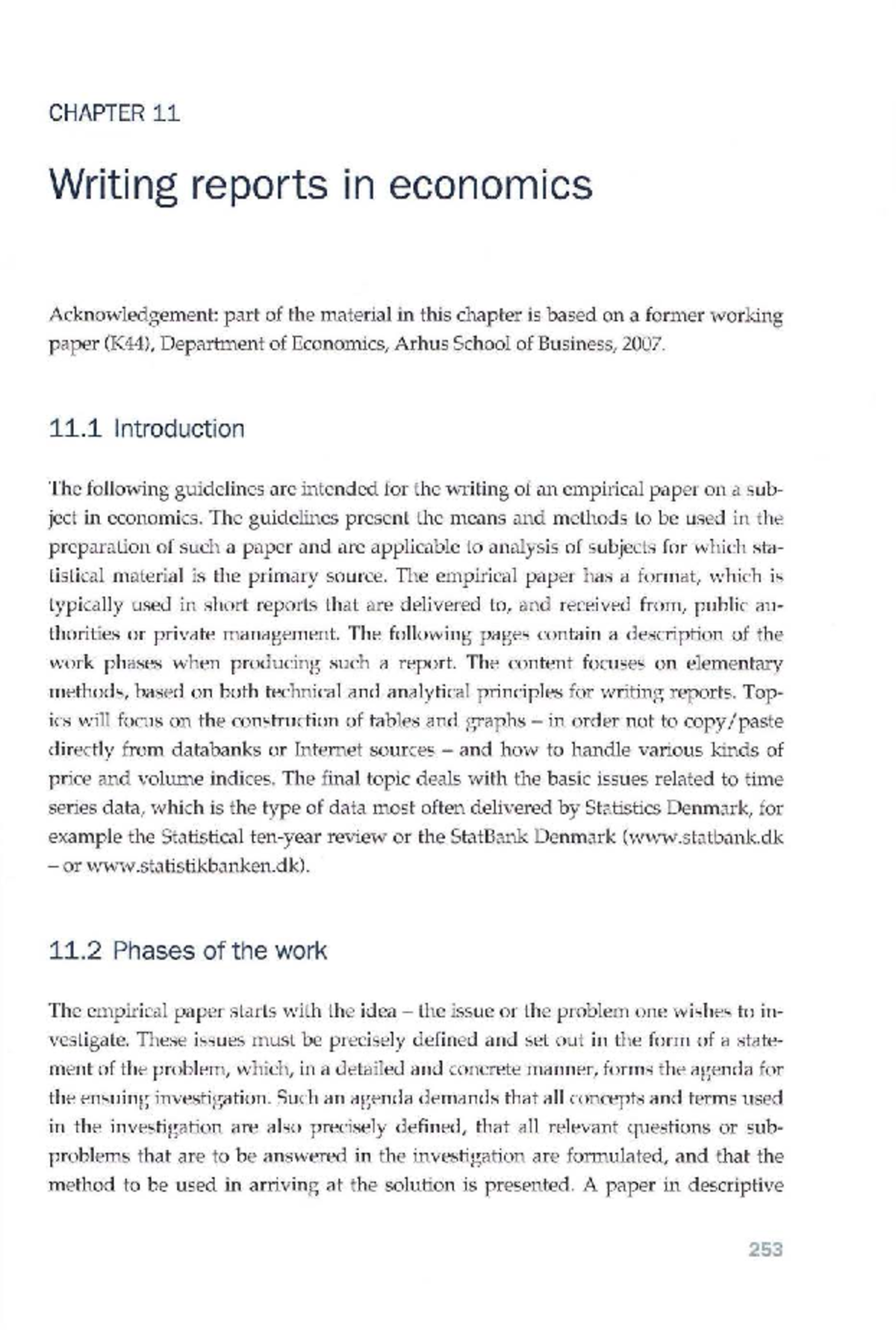 CHAPTER 11 Writing Reports in Economics: Guidelines and Techniques ...