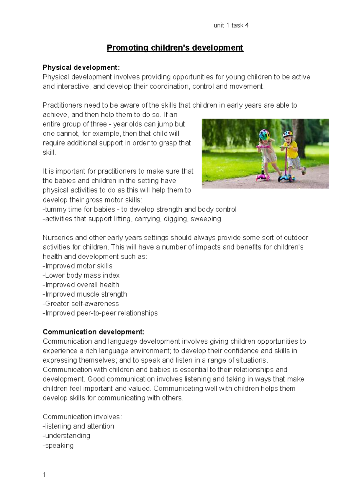 Promoting children's development - Promoting children's development ...