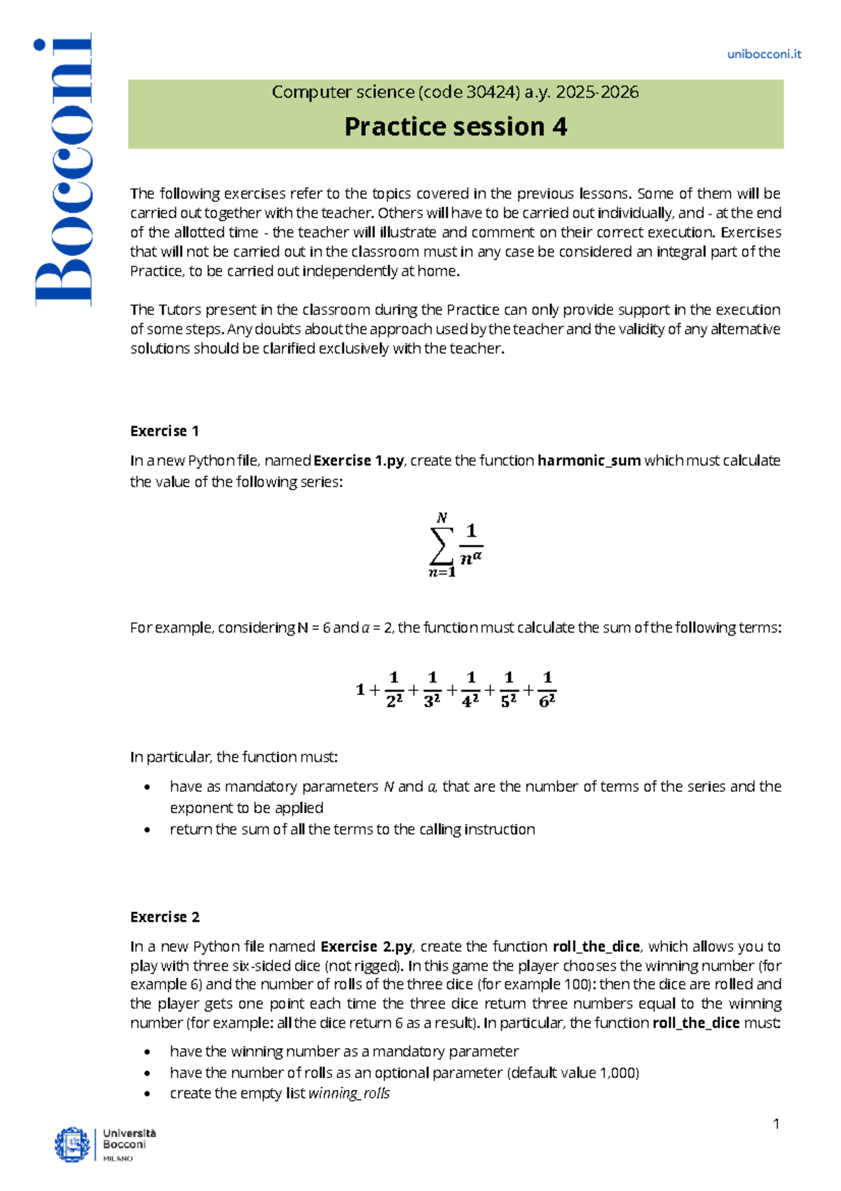30424 Computer Science Practice Session 4 Exercises - Studocu