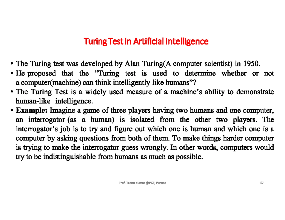 Polity: Turing Test Conversation Example (Prof. Tapan Kumar Purnea ...