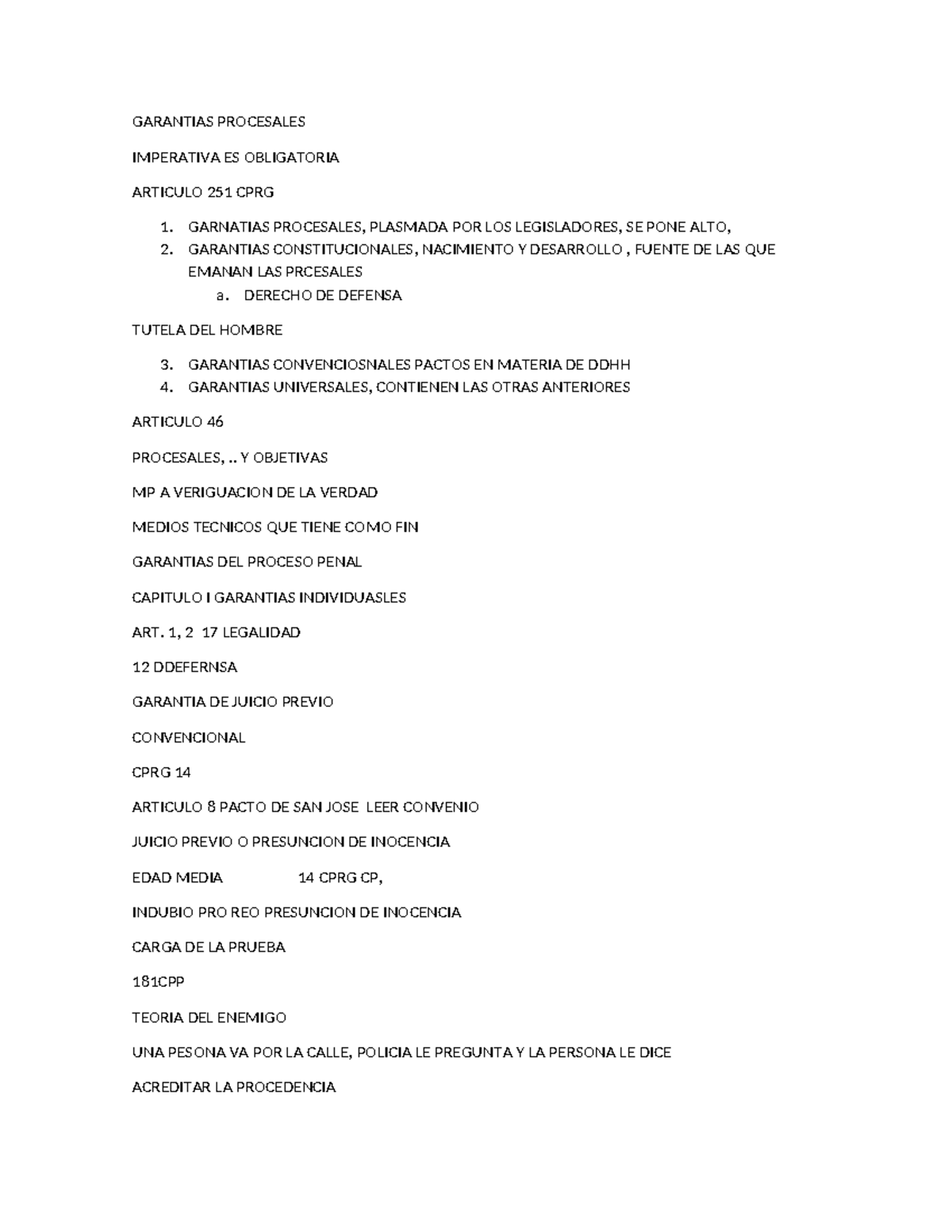 GARANTIAS PROCESALES Y SU IMPACTO EN EL DERECHO PENAL - CPRG - Studocu