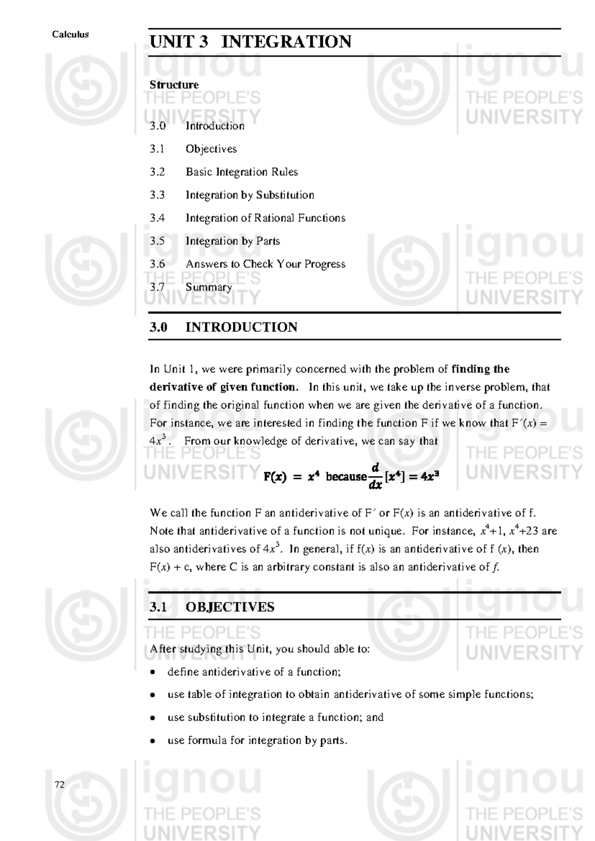 Integration in Calculus: Unit 3 Overview and Key Concepts - Studocu