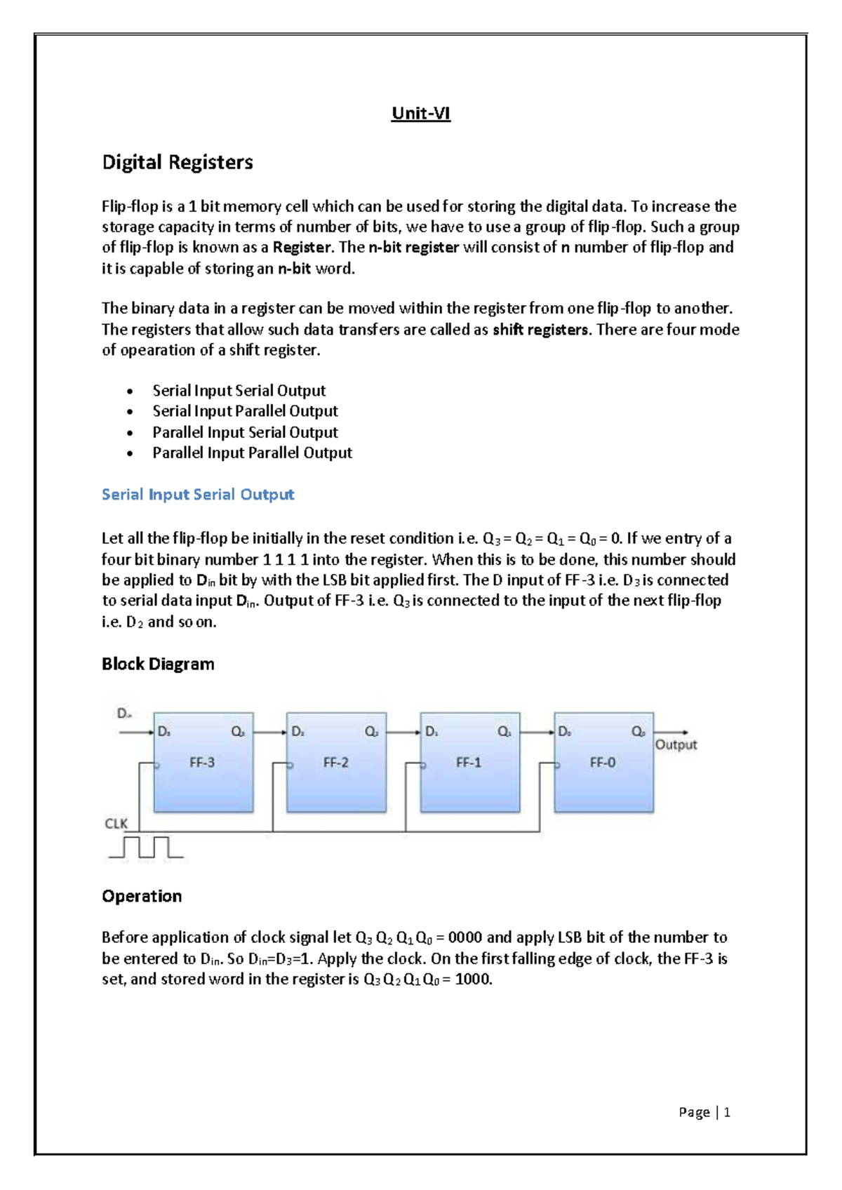 DLD UNIT 6 - Digital Registers and Counters Overview - Studocu