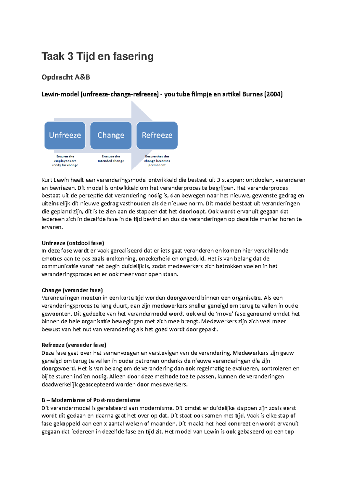 Sttk3 - Studietaak 3: Verandermodellen en hun Toepassing - Studeersnel