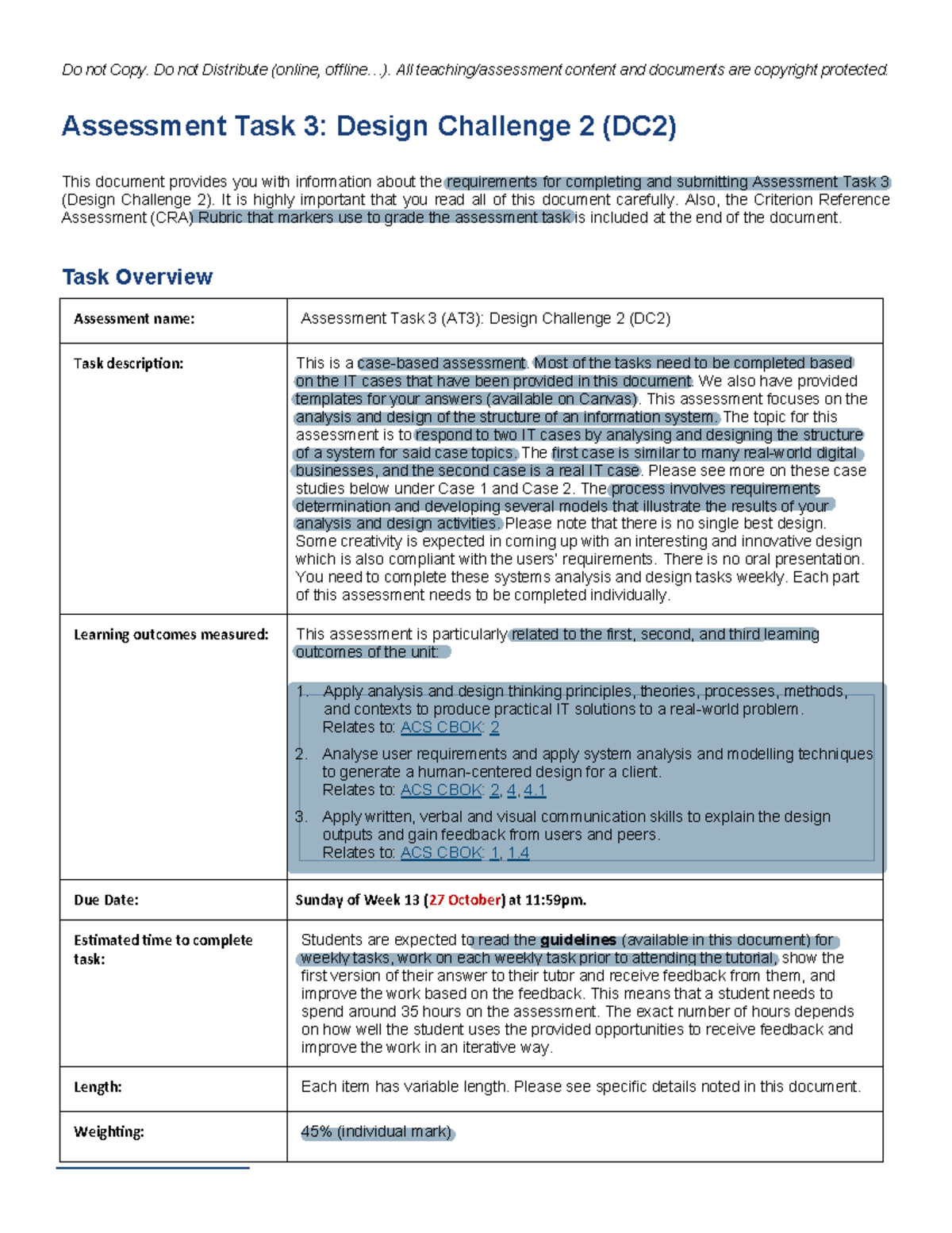 Assessment 3 Design Challenge 2 - Case Study (IT Structure) - Do not ...