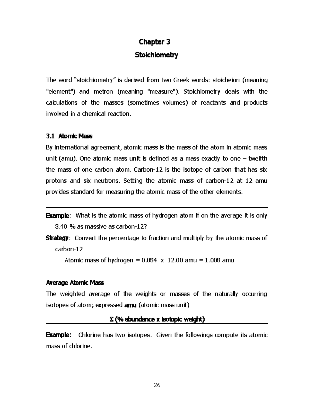 Chapter 3 - Stoichiometry Concepts and Calculations - Studocu