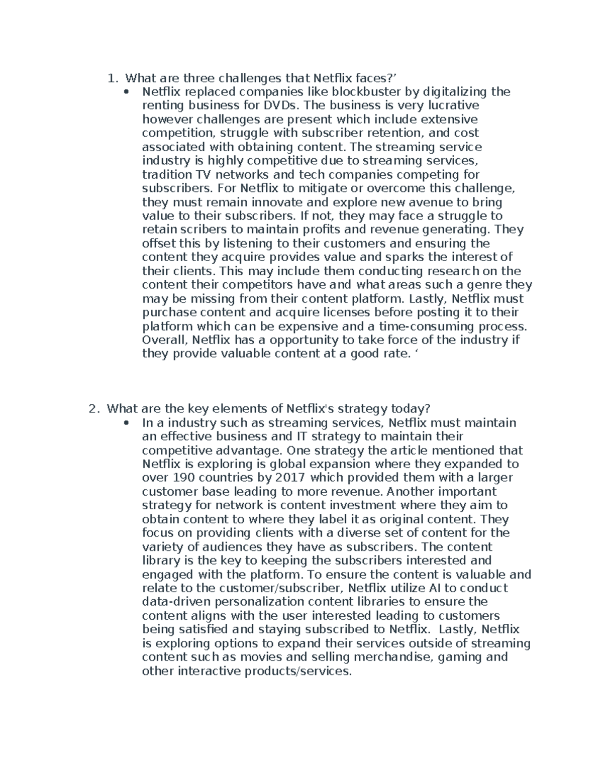 Netflix Challenges and Strategies: Analyzing Industry Dynamics - Studocu