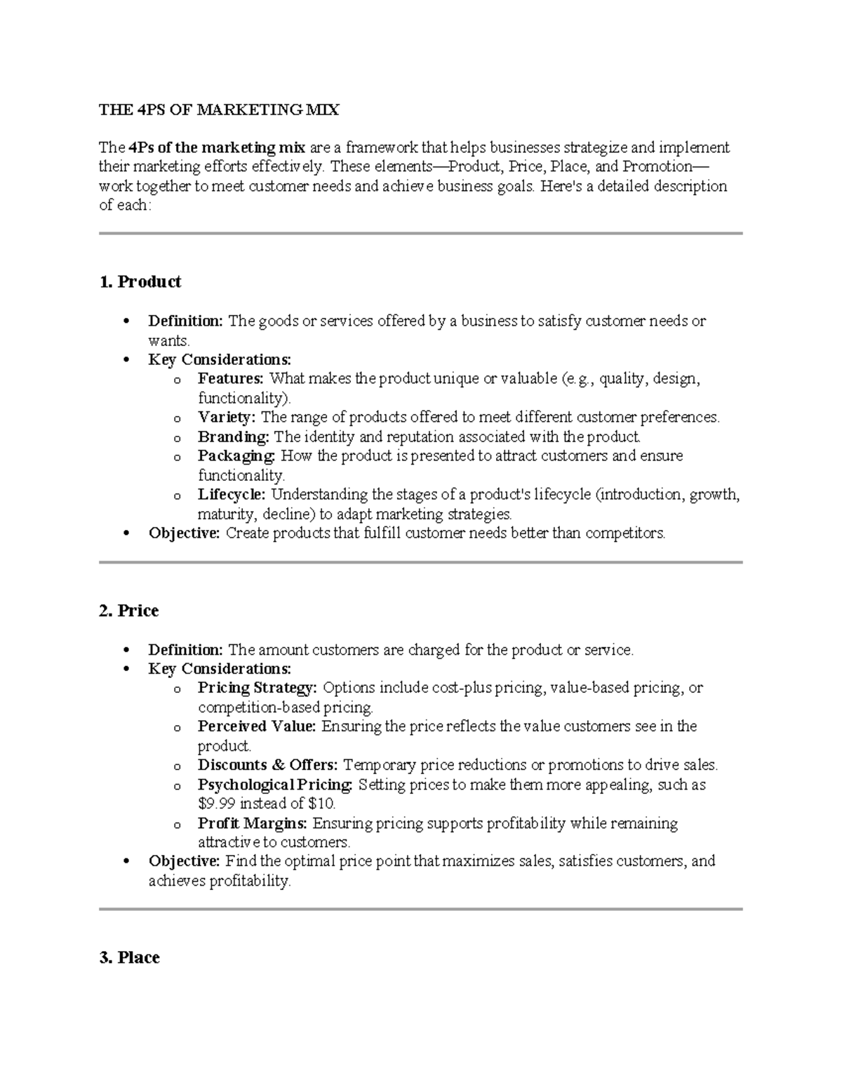 Marketing Mix Strategies: An In-Depth Look at the 4Ps - Studocu