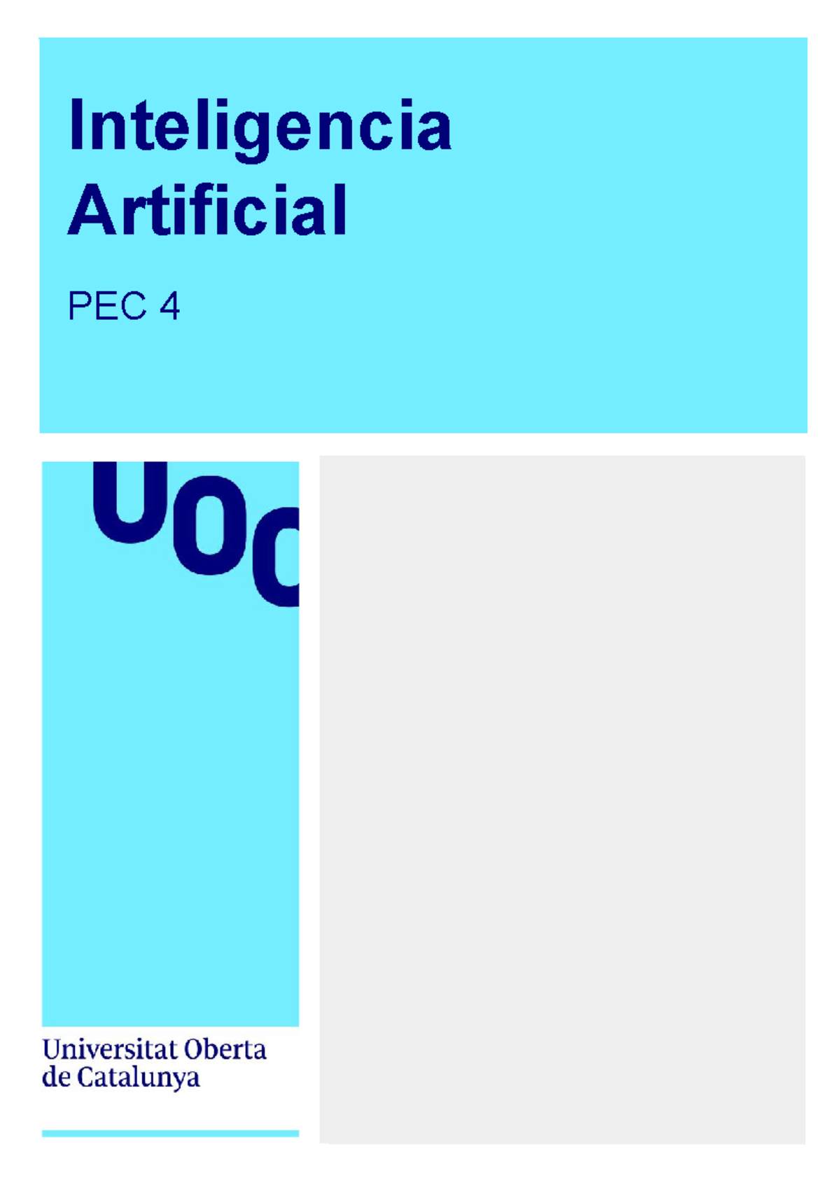 IA PEC4 - asdasd - Inteligencia Artificial PEC 4 Pregunta 1 Para ...