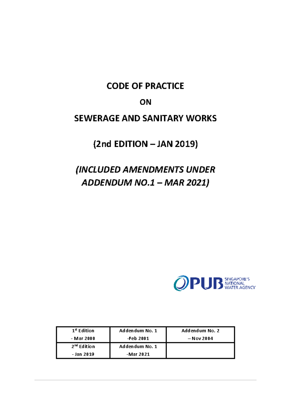 COP SSW 2019 2nd Edtn - Addendum No. 1 March 2021 Overview - Studocu