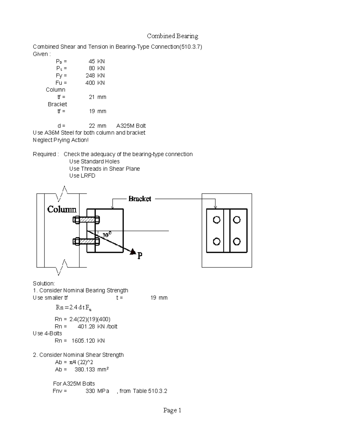 M5 - Bolted Simple Connection Analysis (510.3.7) - Studocu