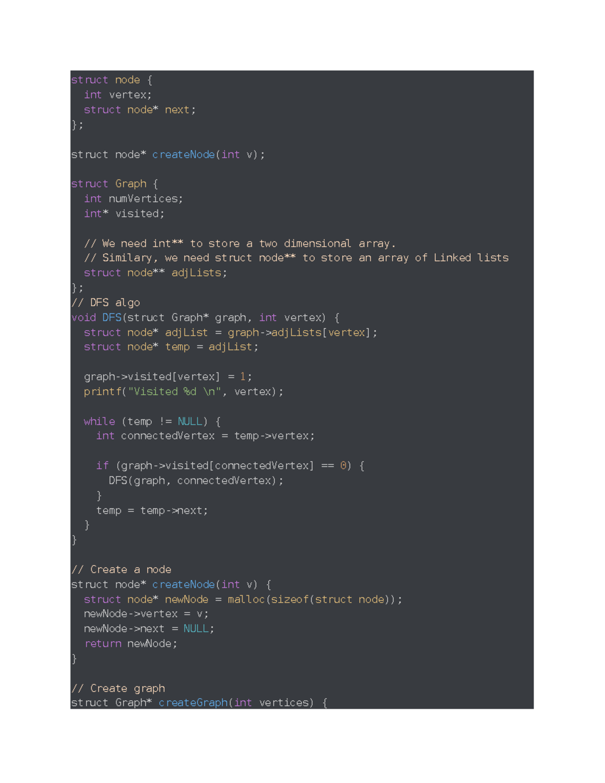Bfs and dfs - BFS and DFS - struct node { int vertex; struct node* next ...