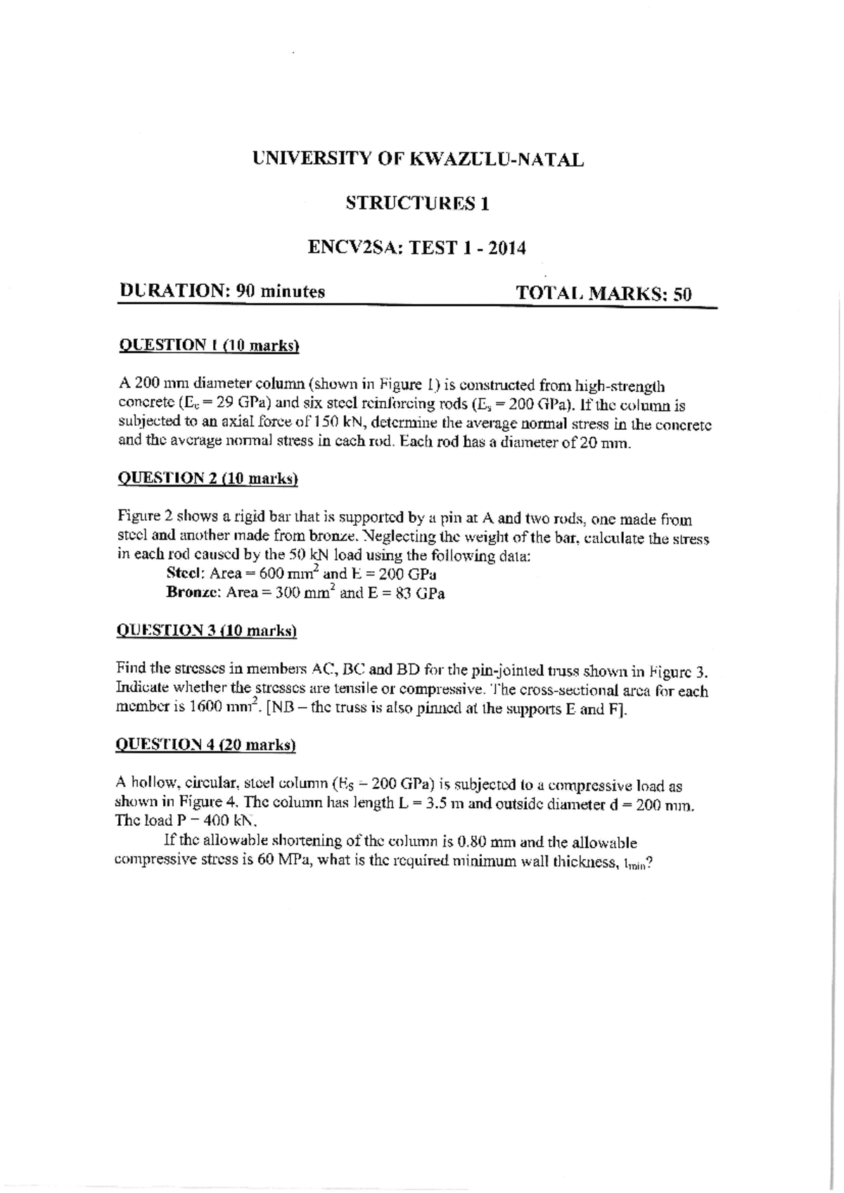 Structures Test 1 Study Guide - Studocu