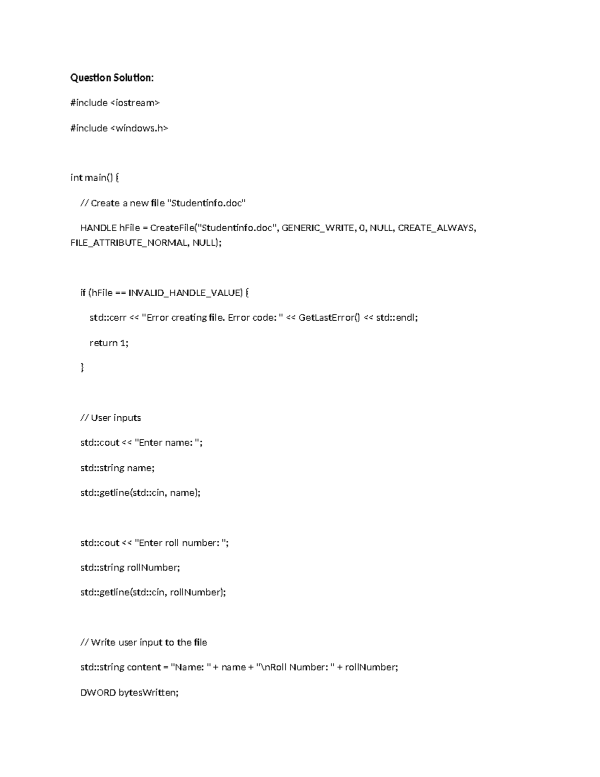 CS609 - File Handling in C++: Creating and Writing to Files - Studocu