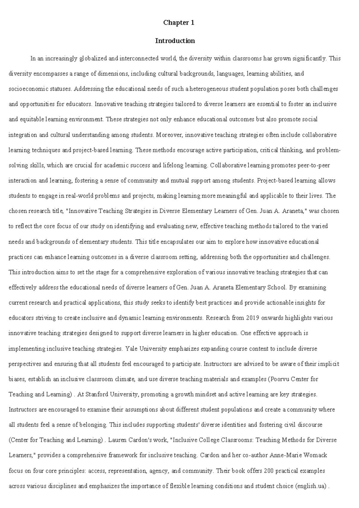 Researh chapter 1 - A research lecture notes - Chapter 1 Introduction ...