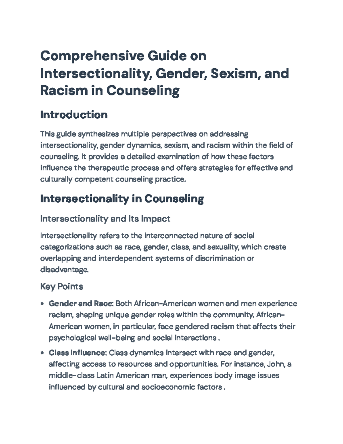 Intersectionality, Gender, Sexism & Racism in Counseling: A Guide ...
