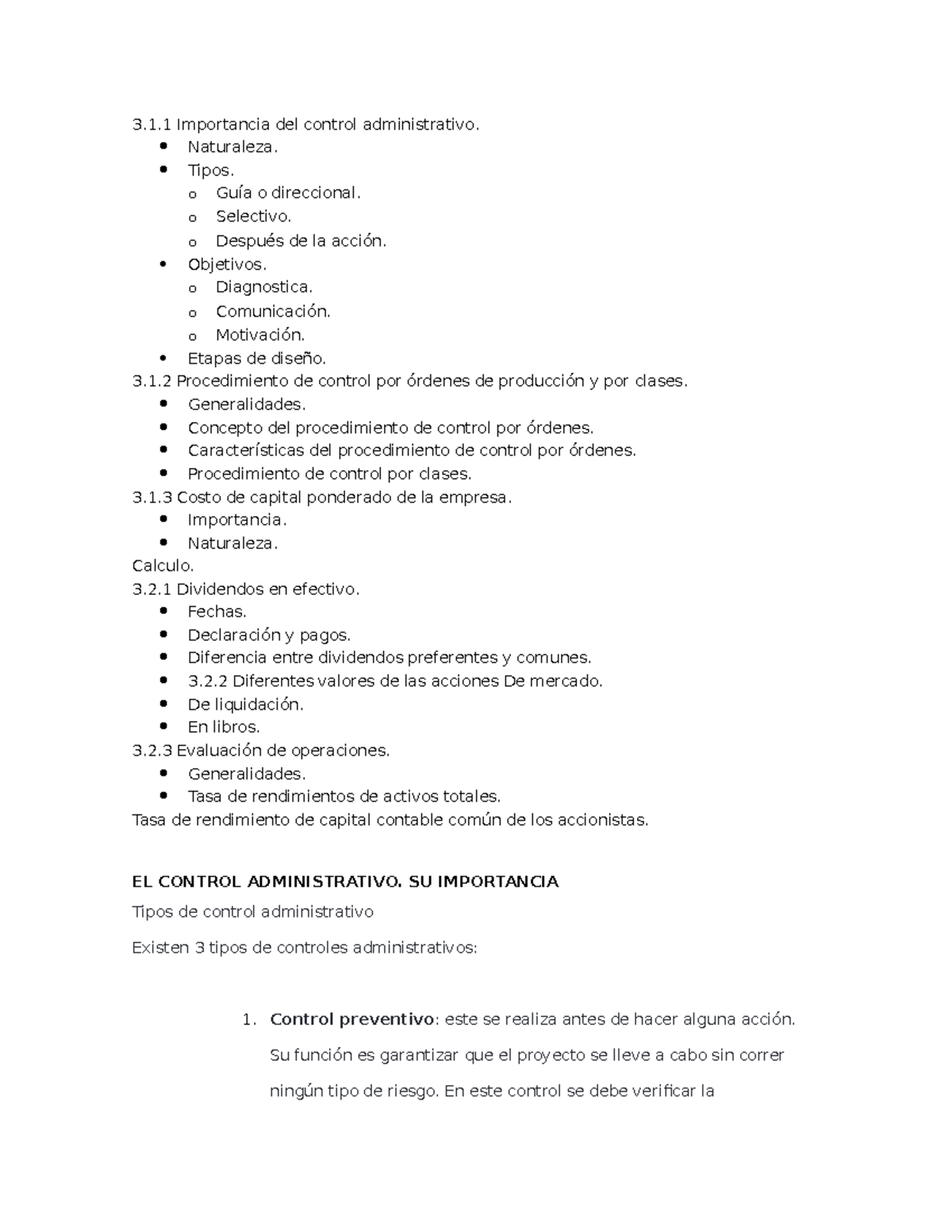 Control Administrativo: Importancia y Tipos - Estudio Completo - Studocu