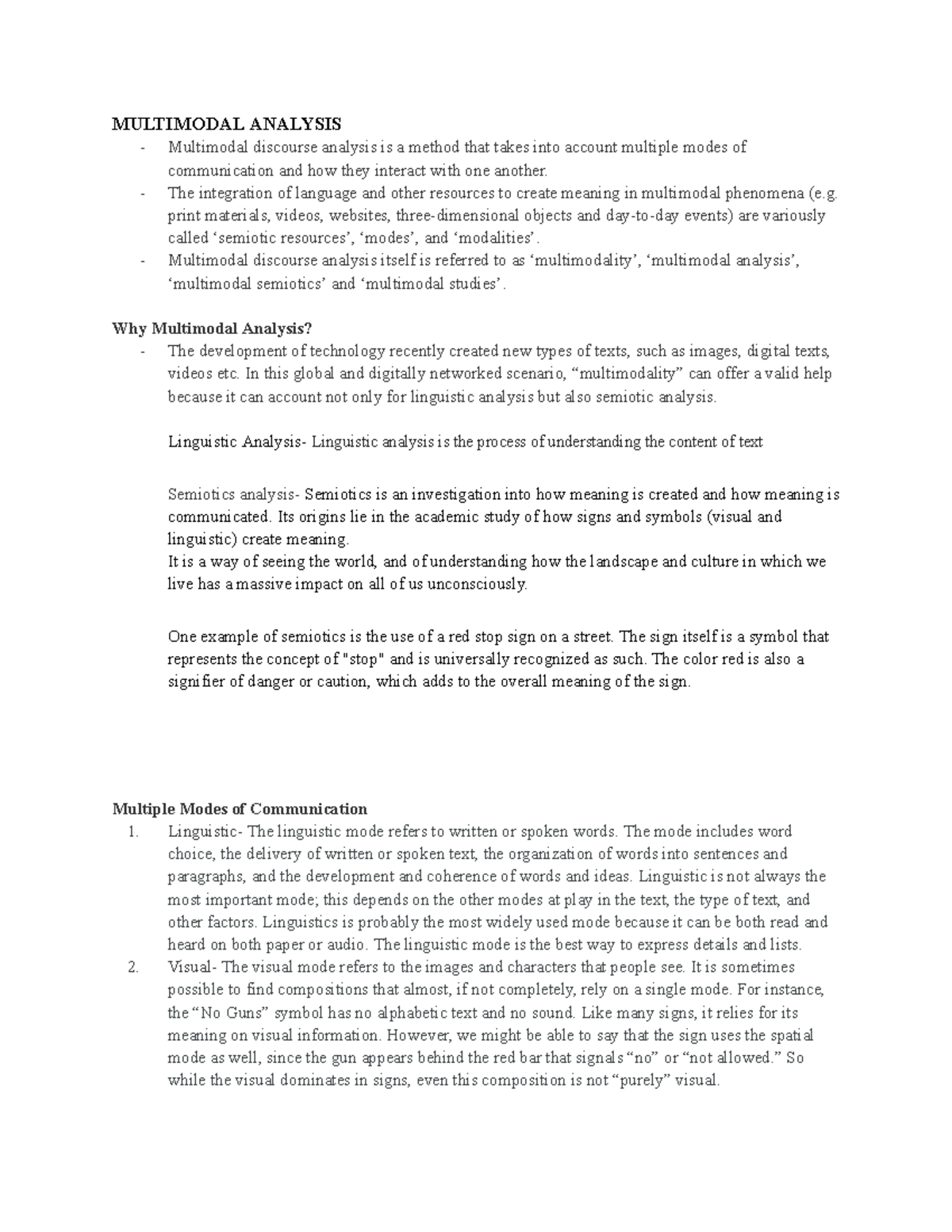 Multimodal Analysis - Summary BS-Accountancy - MULTIMODAL ANALYSIS ...