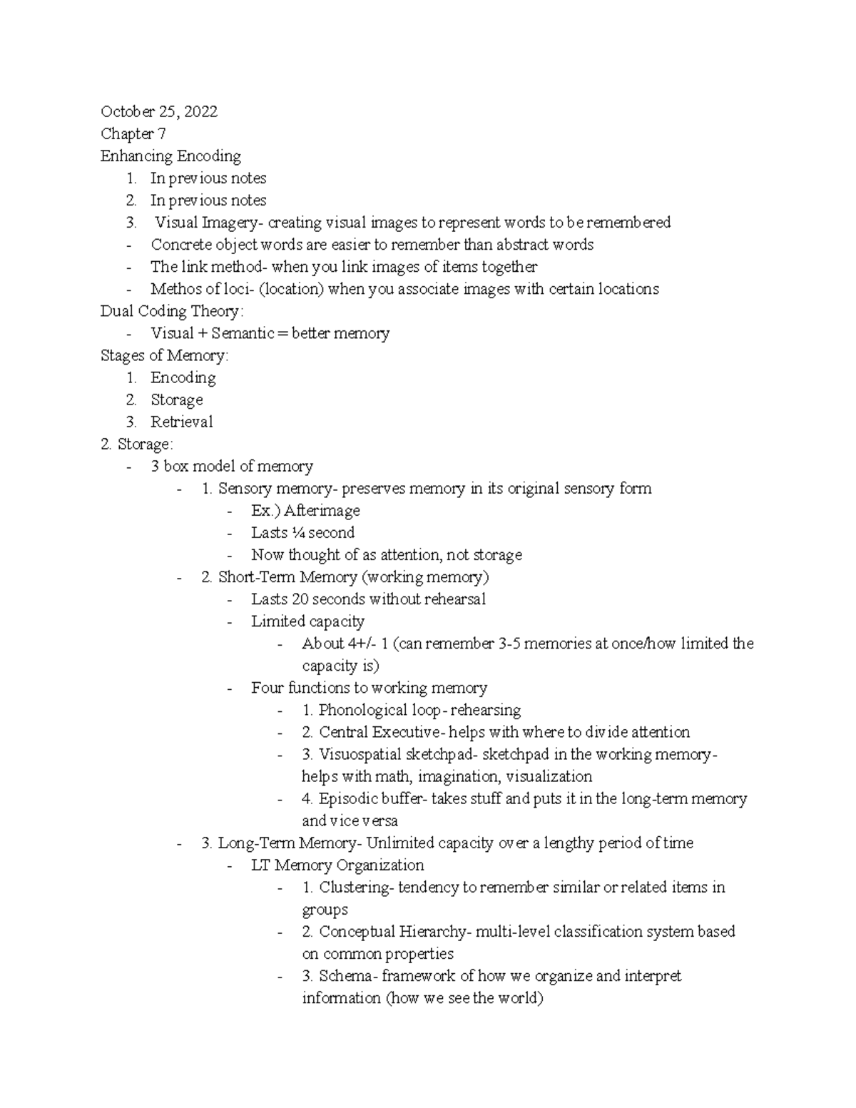 Psych 10 - Chapter 7: Enhancing Encoding & Memory Retrieval Techniques ...