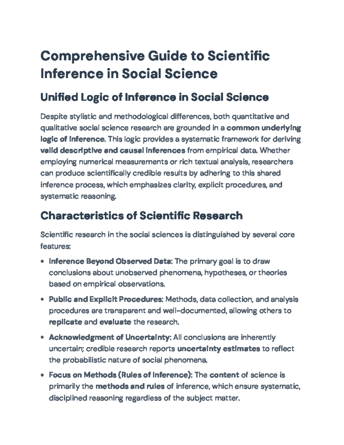 Comprehensive Guide to Scientific Inference in Social Science (SS101 ...