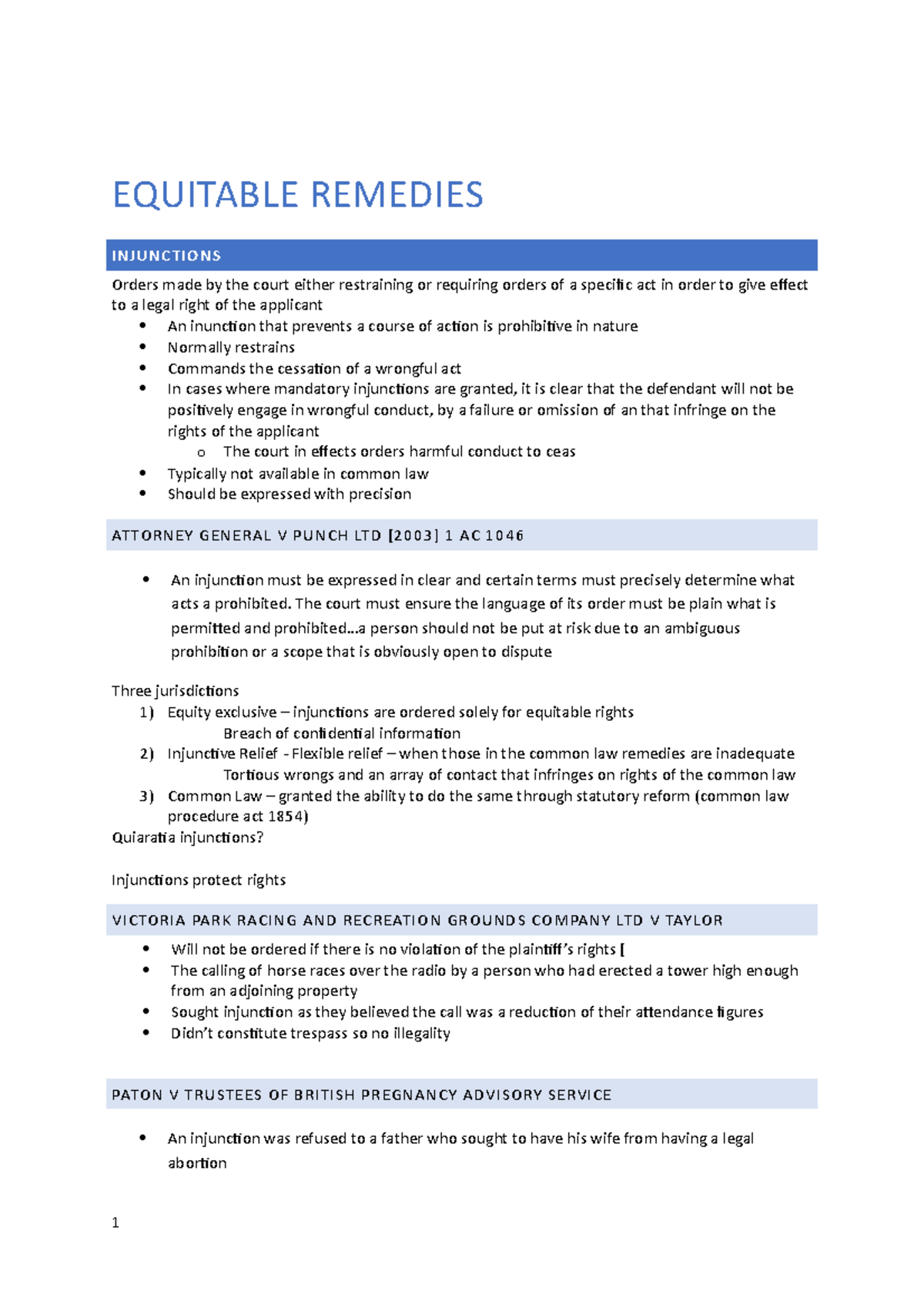 Equitable Remedies: A Comprehensive Overview of Injunctions and Their ...