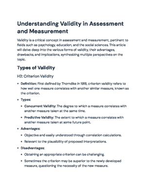 Comprehensive Guide to Validity in Testing and Assessment ...