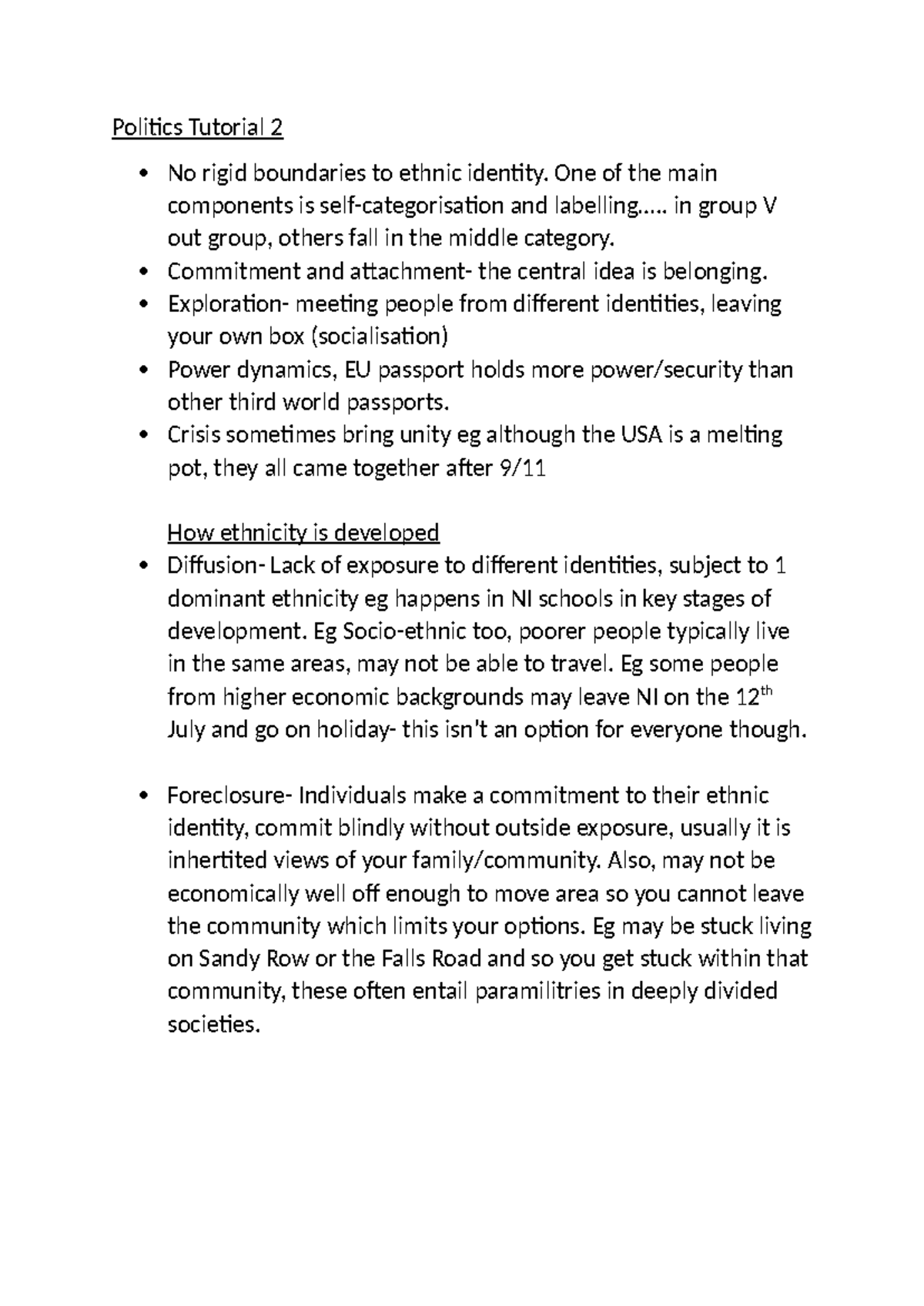 Politics tutorial week 2 - Politics Tutorial 2 No rigid boundaries to ...