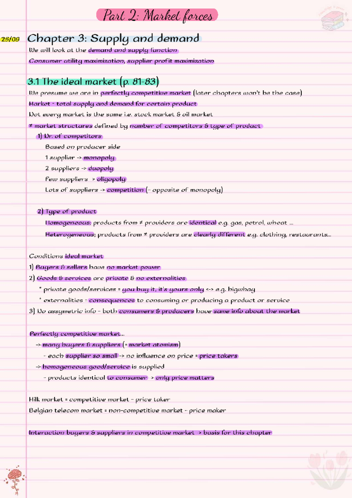 Microeconomics Notes (2) - Chapters 2, 3 & 4: Supply & Demand Analysis ...