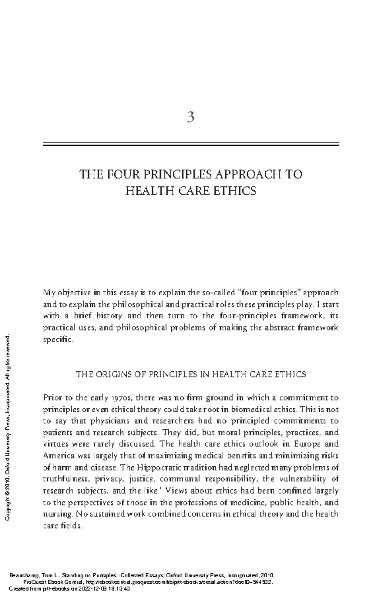 Four Principles of Biomedical Ethics: A Critical Overview - 3 THE FOUR ...
